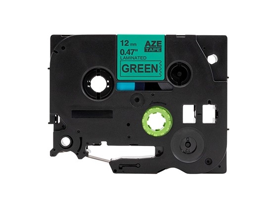 ピータッチキューブ用 互換テープカートリッジ 12mm緑色地黒文字 マイラベル 汎用テープ