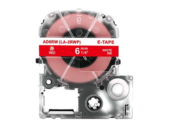 テプラPRO用 互換テープカートリッジ 6mm赤色地白文字 スタンダード粘着テープ 汎用テープ