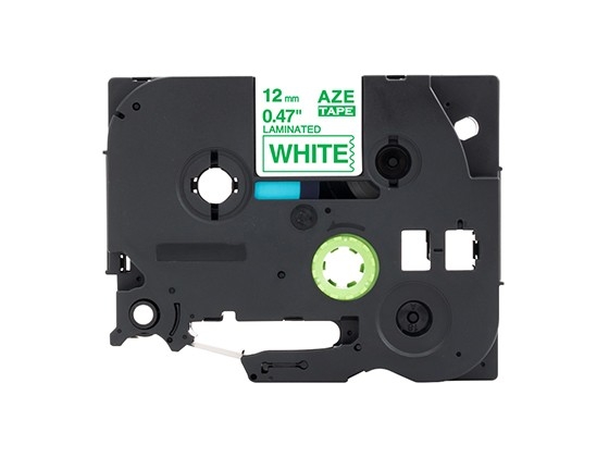 ピータッチキューブ用 互換テープカートリッジ 12mm白色地緑文字 マイラベル 汎用テープ