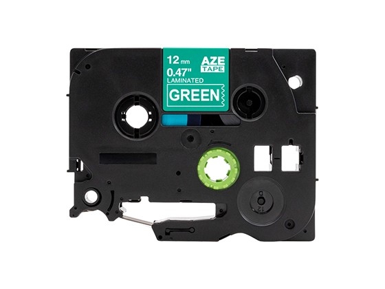 ピータッチキューブ用 互換テープカートリッジ 12mm緑色地白文字 マイラベル 汎用テープ
