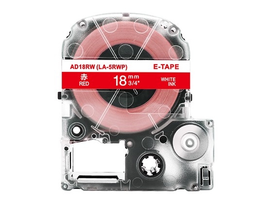 テプラPRO用 互換テープカートリッジ 18mm赤色地白文字 スタンダード粘着テープ 汎用テープ