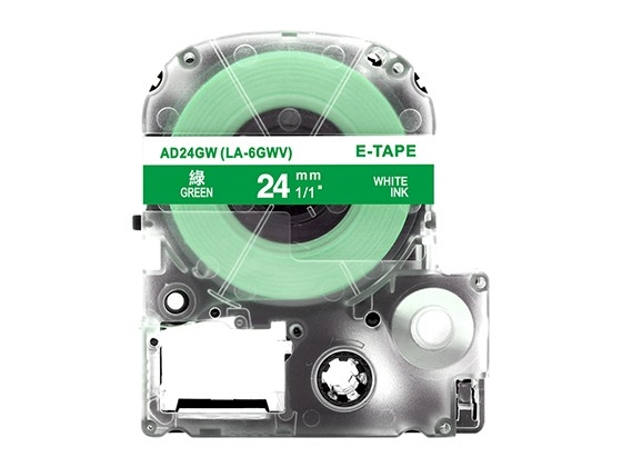 テプラPRO用 互換テープカートリッジ 24mm緑色地黒文字 スタンダード粘着テープ 汎用テープ