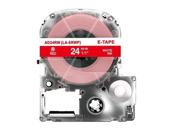 テプラPRO用 互換テープカートリッジ 24mm赤色地白文字 スタンダード粘着テープ 汎用テープ