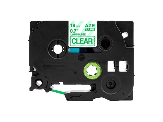 ピータッチキューブ用 互換テープカートリッジ 18mm白色地緑文字 マイラベル 汎用テープ
