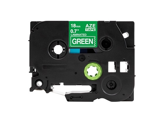 ピータッチキューブ用 互換テープカートリッジ 18mm緑色地白文字 マイラベル 汎用テープ