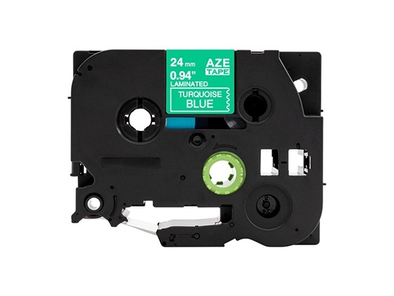 ピータッチキューブ用 互換テープカートリッジ 24mm青緑色地白文字 マイラベル 汎用テープ