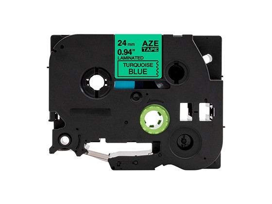 ピータッチキューブ用 互換テープカートリッジ 24mm青緑色地黒文字 マイラベル 汎用テープ