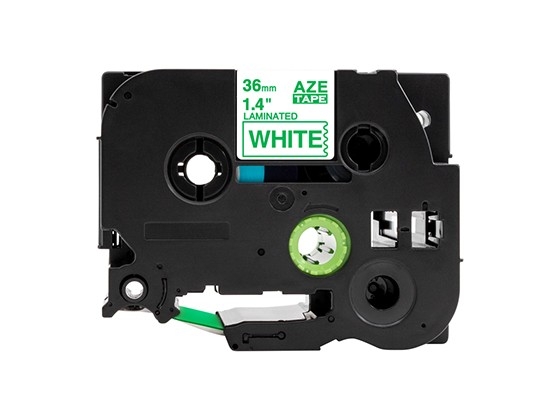 ピータッチキューブ用 互換テープカートリッジ 36mm白色地緑文字 マイラベル 汎用テープ