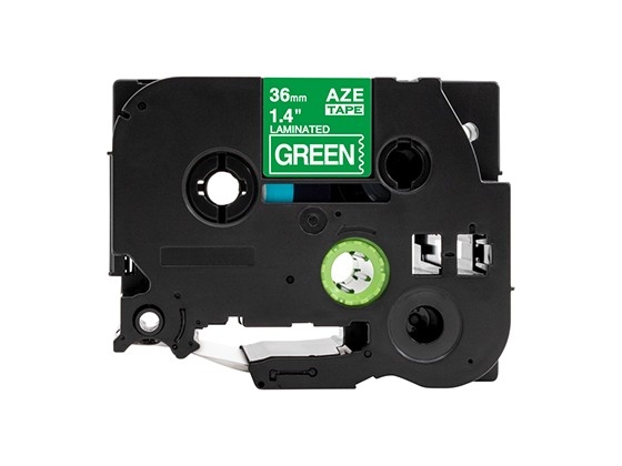 ピータッチキューブ用 互換テープカートリッジ 36mm緑色地白文字 マイラベル 汎用テープ