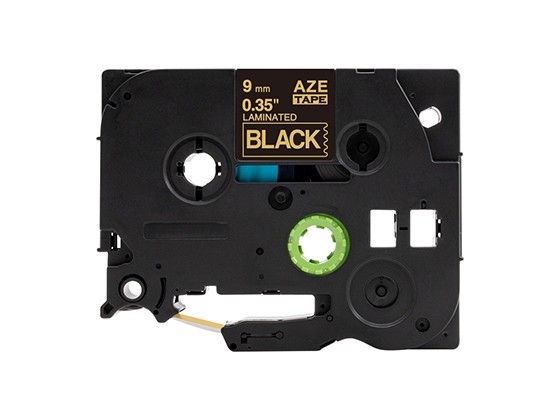 ピータッチキューブ用 互換テープカートリッジ 9mm黒色地金文字 マイラベル 汎用テープ