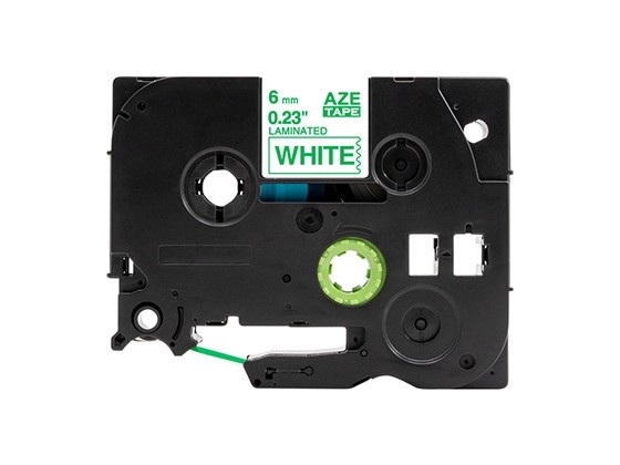 ピータッチキューブ用 互換テープカートリッジ 6mm白色地緑文字 マイラベル 汎用テープ