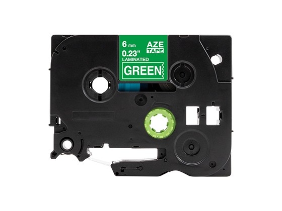 ピータッチキューブ用 互換テープカートリッジ 6mm緑色地白文字 マイラベル 汎用テープ