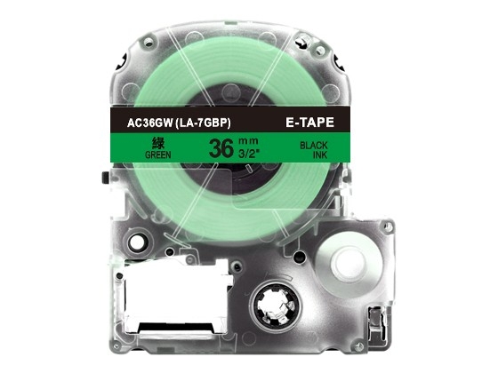 テプラPRO用 互換テープカートリッジ 36mm緑色地黒文字 スタンダード粘着テープ 汎用テープ