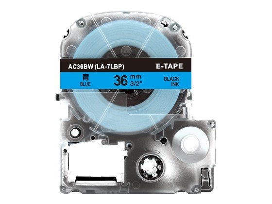 テプラPRO用 互換テープカートリッジ 36mm青色地黒文字 スタンダード粘着テープ 汎用テープ