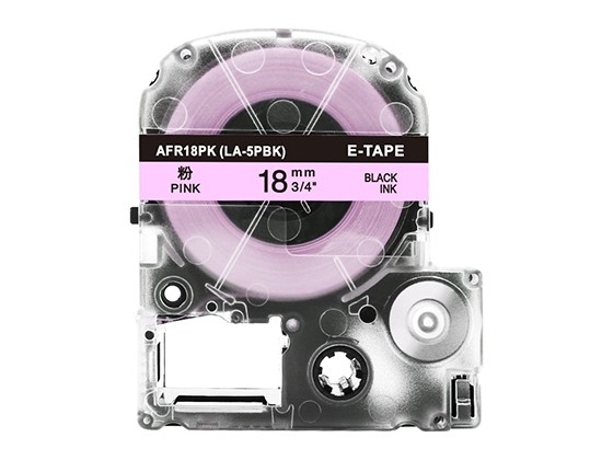 テプラPRO用 互換テープカートリッジ 18mmピンク地黒文字 リボンテープ 汎用テープ