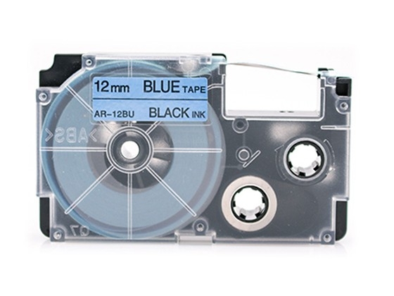 カシオ ネームランド用 互換テープカートリッジ 12mm 青色地黒文字 マグネットテープ 汎用テープ