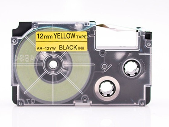 カシオ ネームランド用 互換テープカートリッジ 12mm 黄色地黒文字 マグネットテープ 汎用テープ