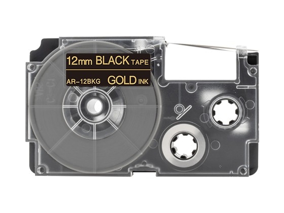 カシオ ネームランド用 互換テープカートリッジ 12mm 黒色地金文字 マグネットテープ 汎用テープ
