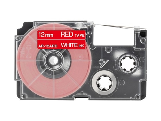 カシオ ネームランド用 互換テープカートリッジ 12mm 赤色地白文字 マグネットテープ 汎用テープ