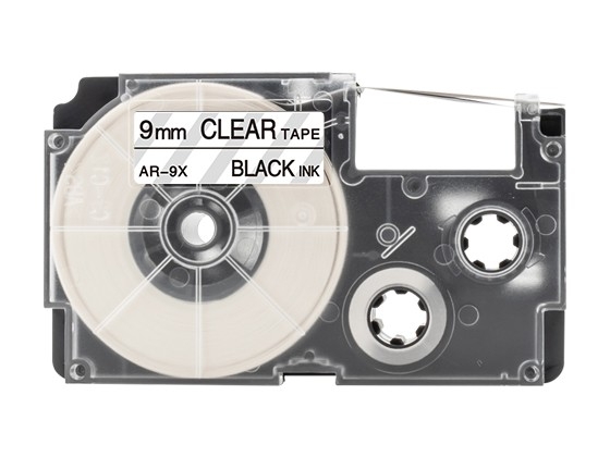 カシオ ネームランド用 互換テープカートリッジ 9mm 透明地黒文字 マグネットテープ 汎用テープ
