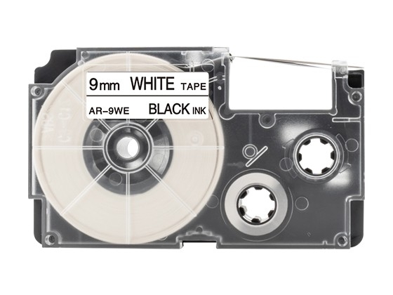 カシオ ネームランド用 互換テープカートリッジ 9mm 白色地黒文字 マグネットテープ 汎用テープ