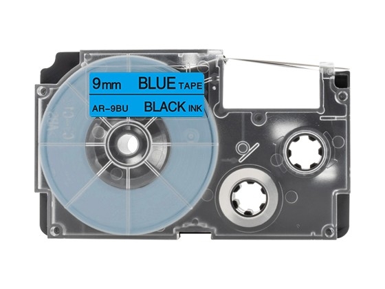 カシオ ネームランド用 互換テープカートリッジ 9mm 青色地黒文字 マグネットテープ 汎用テープ