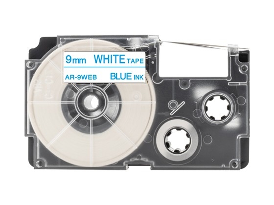 カシオ ネームランド用 互換テープカートリッジ 9mm 白色地青文字 スタンダード粘着テープ 汎用テープ