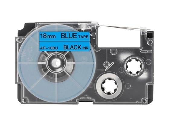 カシオ ネームランド用 互換テープカートリッジ 18mm 青色地黒文字 スタンダード粘着テープ 汎用テープ