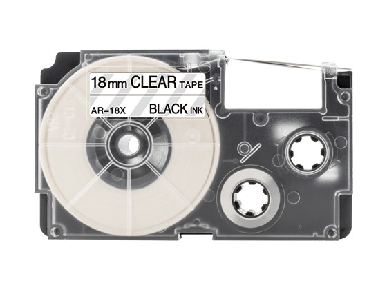 カシオ ネームランド用 互換テープカートリッジ 18mm 透明地黒文字 スタンダード粘着テープ 汎用テープ