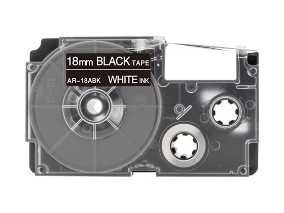 カシオ ネームランド用 互換テープカートリッジ 18mm 黑色地白文字 スタンダード粘着テープ 汎用テープ