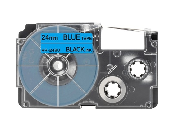 カシオ ネームランド用 互換テープカートリッジ 24mm 青色地黒文字 スタンダード粘着テープ 汎用テープ
