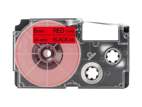 カシオ ネームランド用 互換テープカートリッジ 6mm 赤色地黒文字 スタンダード粘着テープ 汎用テープ