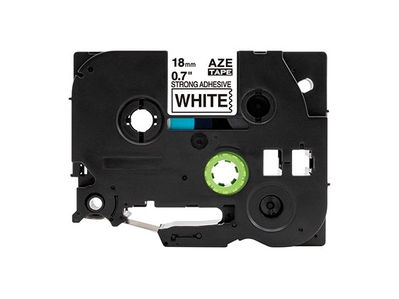 ピータッチキューブ用 互換テープカートリッジ 18mm白色地黒文字 強粘着テープ 汎用テープ