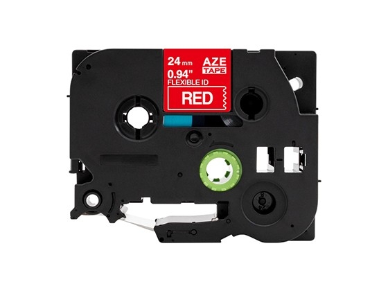 ピータッチキューブ用 互換テープカートリッジ 24mm赤色地白文字 ケーブル＆ワイヤー/フレキシブルID`テープ 汎用テープ