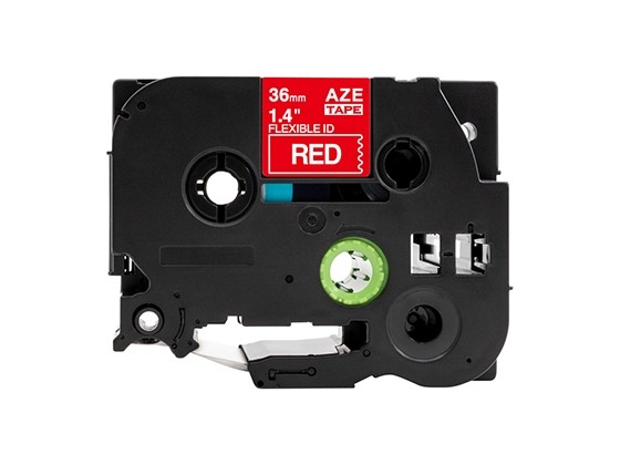 ピータッチキューブ用 互換テープカートリッジ 36mm赤色地白文字 ケーブル＆ワイヤー/フレキシブルID`テープ 汎用テープ