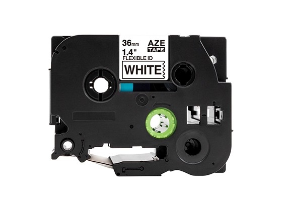 ピータッチキューブ用 互換テープカートリッジ 36mm白色地黒文字 ケーブル＆ワイヤー/フレキシブルID`テープ 汎用テープ