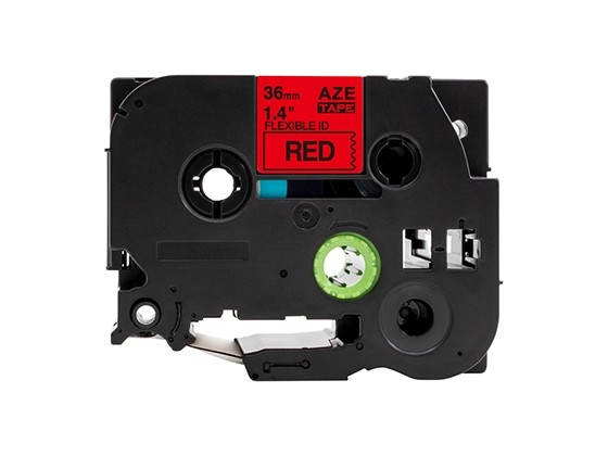 ピータッチキューブ用 互換テープカートリッジ 36mm赤色地黒文字 ケーブル＆ワイヤー/フレキシブルID`テープ 汎用テープ