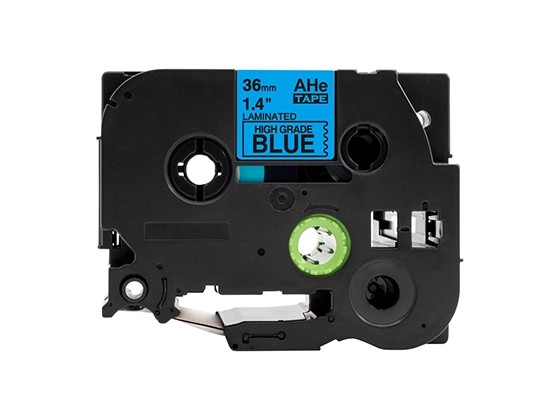 ピータッチキューブ用 互換テープカートリッジ 36mm青色地黒文字 ハイグレードテープ 汎用テープ