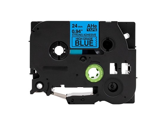 ピータッチキューブ用 互換テープカートリッジ 24mm青色地黒文字 ハイグレード強粘着テープ 汎用テープ