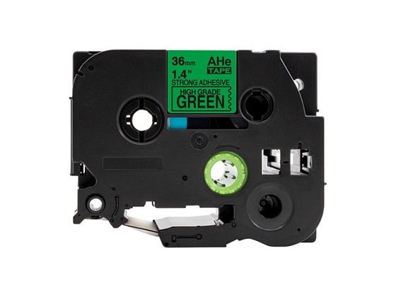 ピータッチキューブ用 互換テープカートリッジ 36mm緑色地黒文字 ハイグレード強粘着テープ 汎用テープ